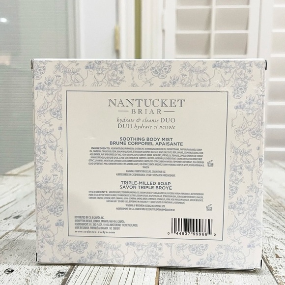 Crabtree & Evelyn Nantucket Briar Body Mist 10mL and Soap 3.5oz Boxed Set NEW - Picture 4 of 7